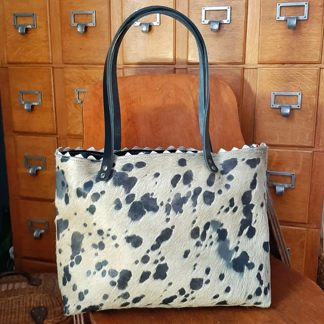 Atelier Anne R Savane sac cabas cuir vachette poil tacheté
