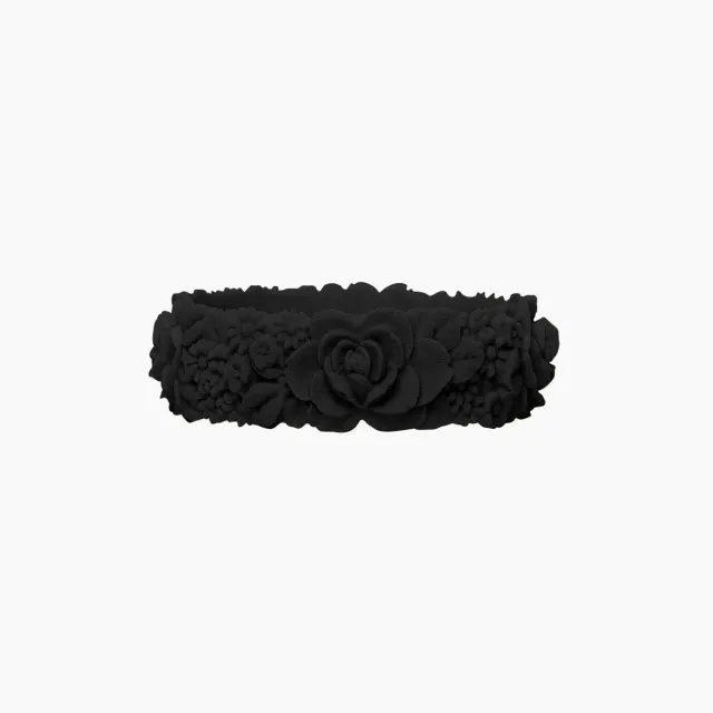 O bag Bracelet Flower Big bracelet silicone noir