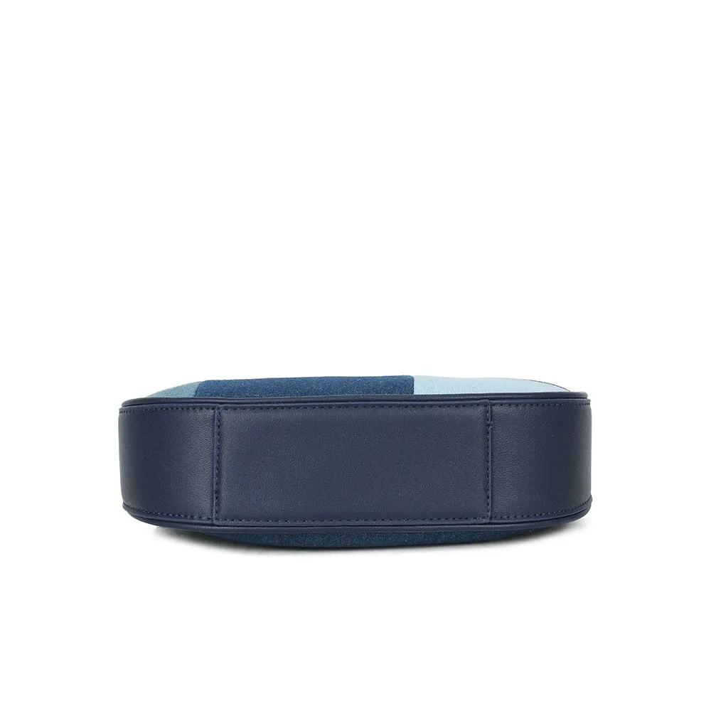 Gallantry Denim Chic sac demi-lune bleu denim