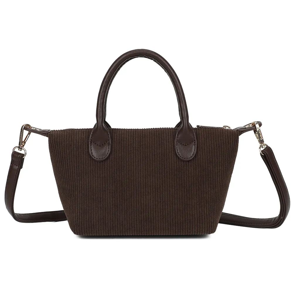 Gallantry Paris La Léandra sac à main coffee velours côtelé