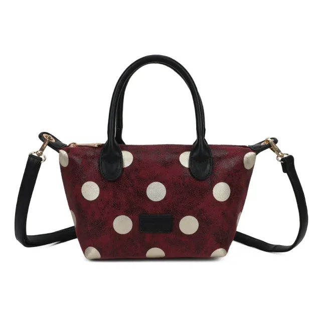 Gallantry Polka petit sac bordeaux pois métal