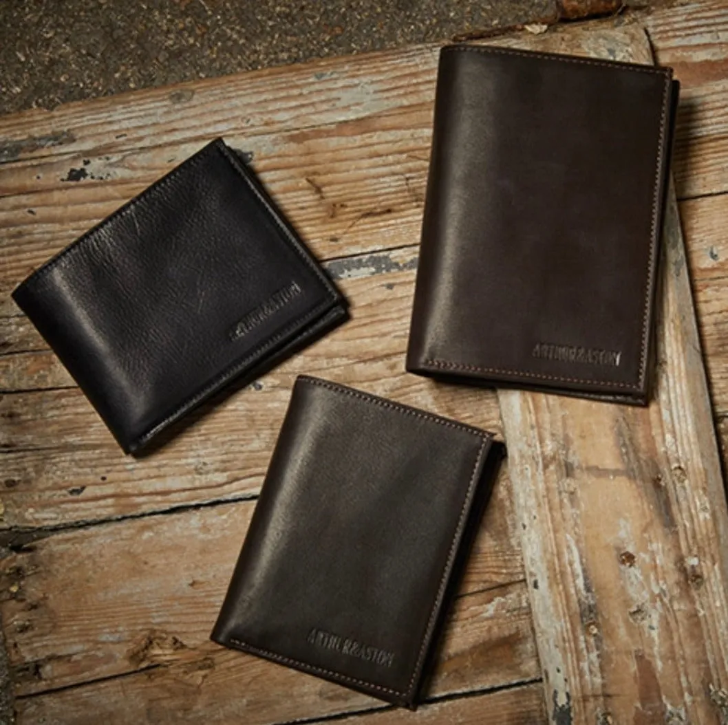 Hexagone Cuir AA-Vertical portefeuille homme marron cuir gras