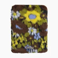 O Bag Pocket rabat fausse fourrure verte