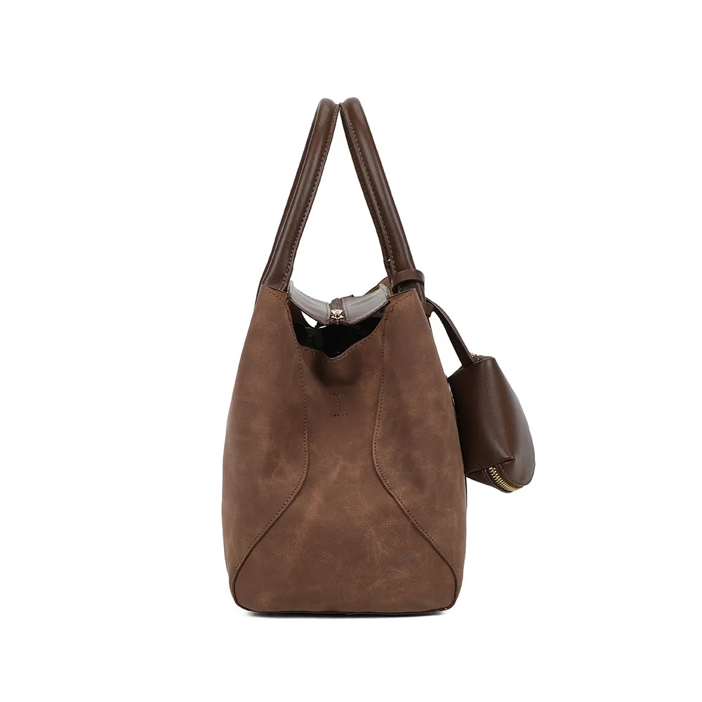 Gallantry Paris Le Lavana sac à main Coffee effet daim