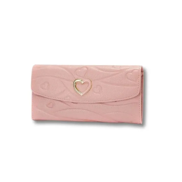 Maison Sacoches Serina Porte-Monnaie Cuir Long Rose