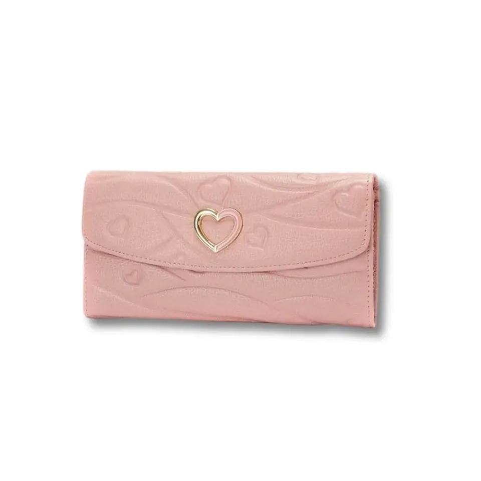 Maison Sacoches Serina Porte-Monnaie Cuir Long Rose