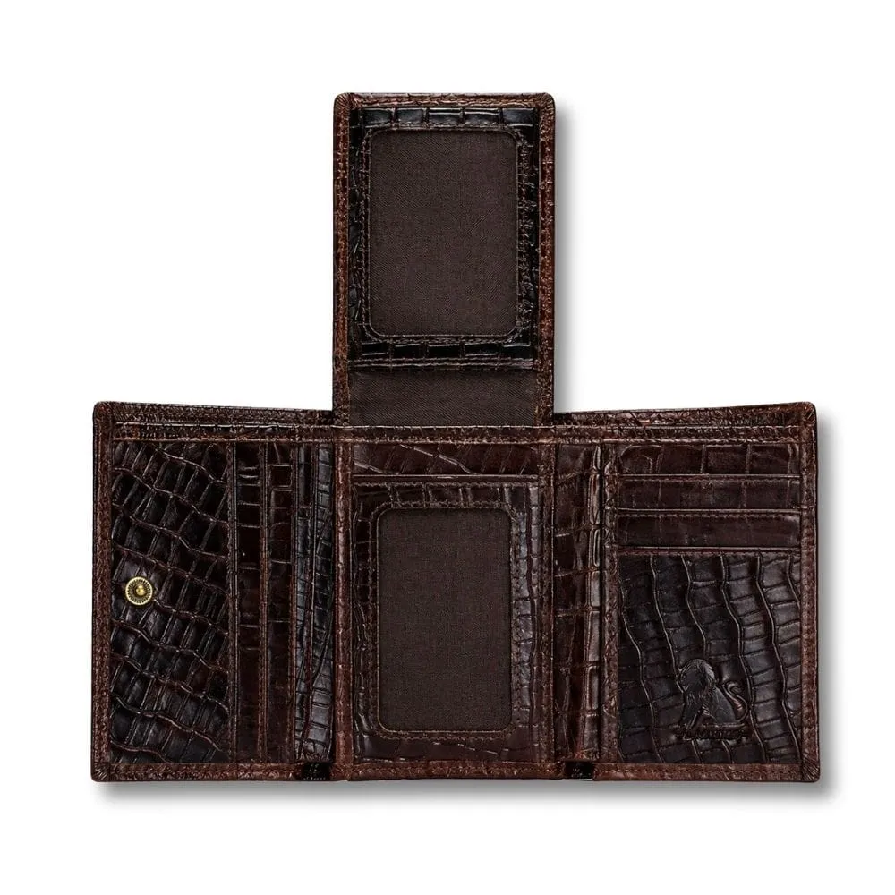Maison Sacoches Riven portefeuille crocodile jaune cuir