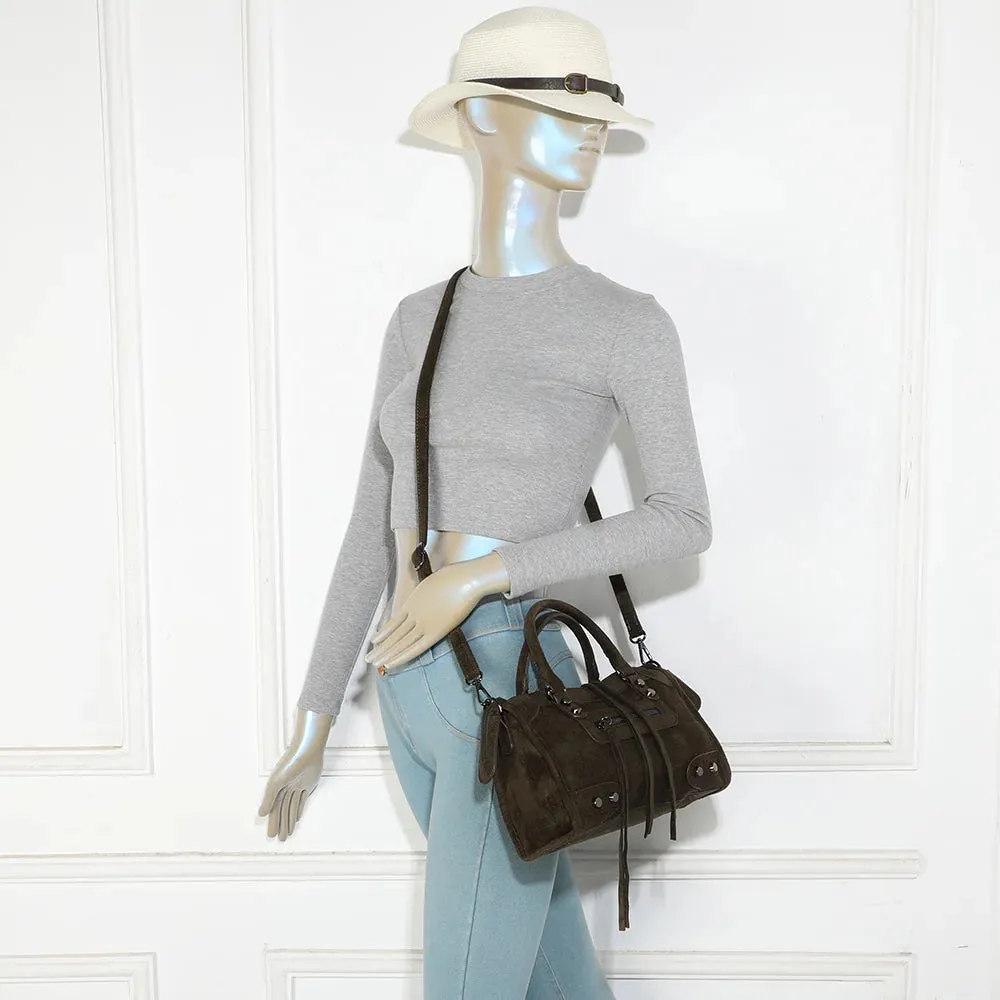 Gallantry Paris La Zélie sac à main bordeaux suédine
