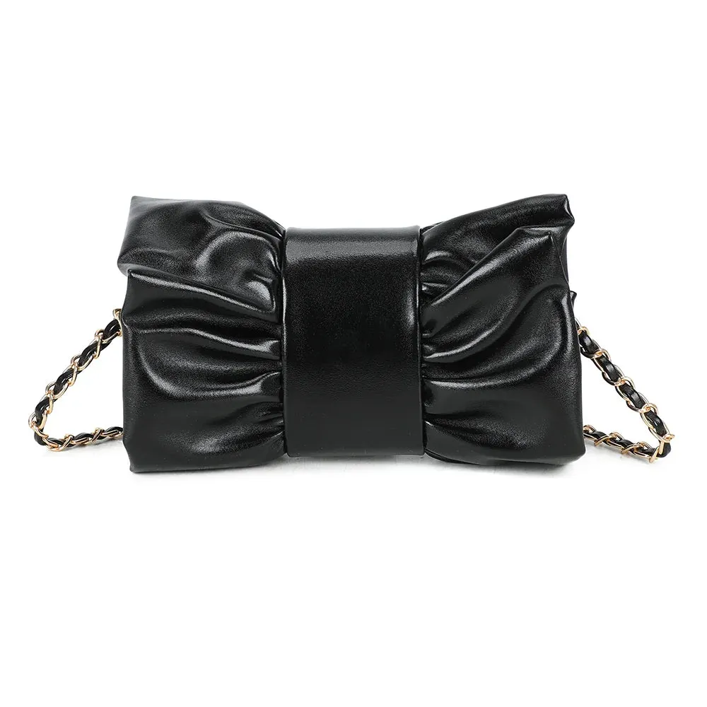 Gallantry Paris La Diva pochette soirée noir nœud brillant