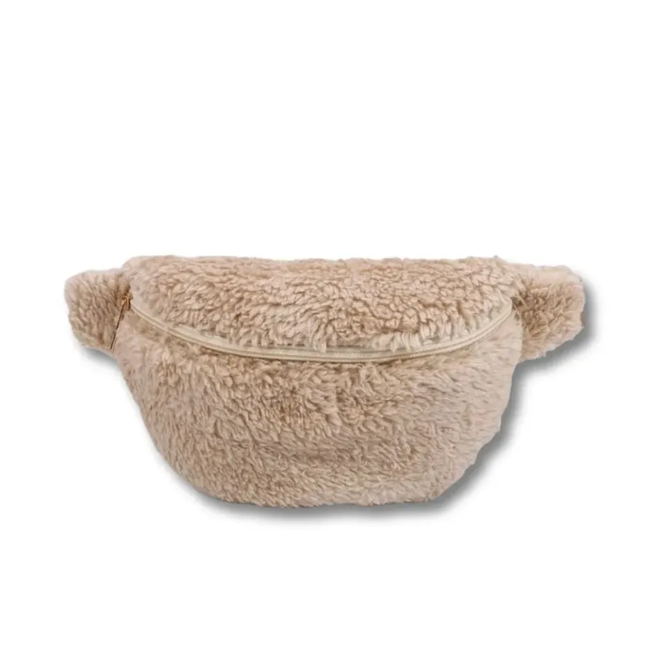 Maison Sacoches Lyna banane moumoute beige peluche 23 cm