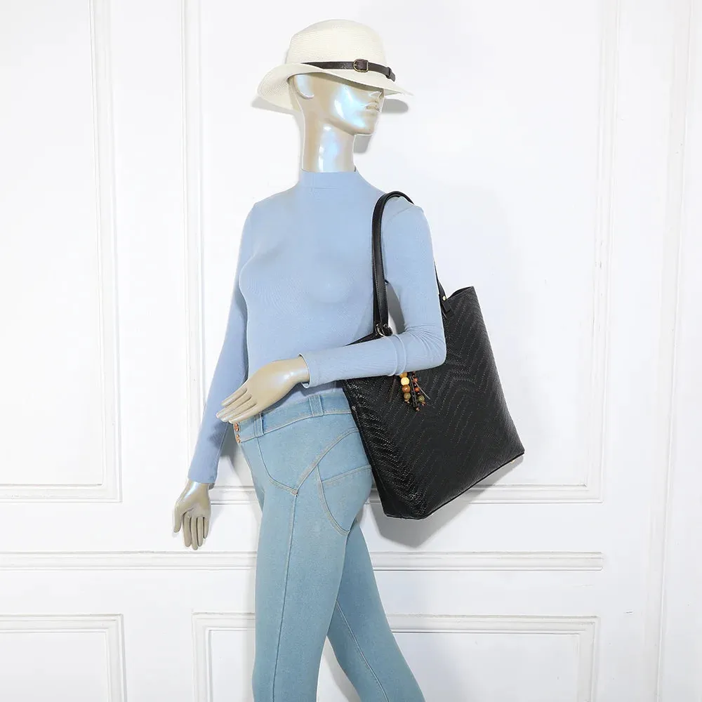 Gallantry Paris Honey sac cabas noir tressé