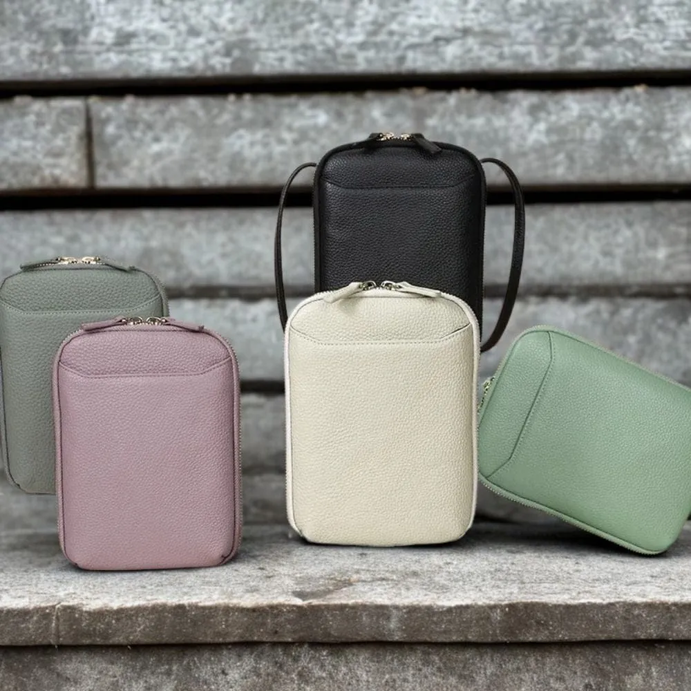 Maison Sacoches Danaé sacoche cuir gris rabat compacte