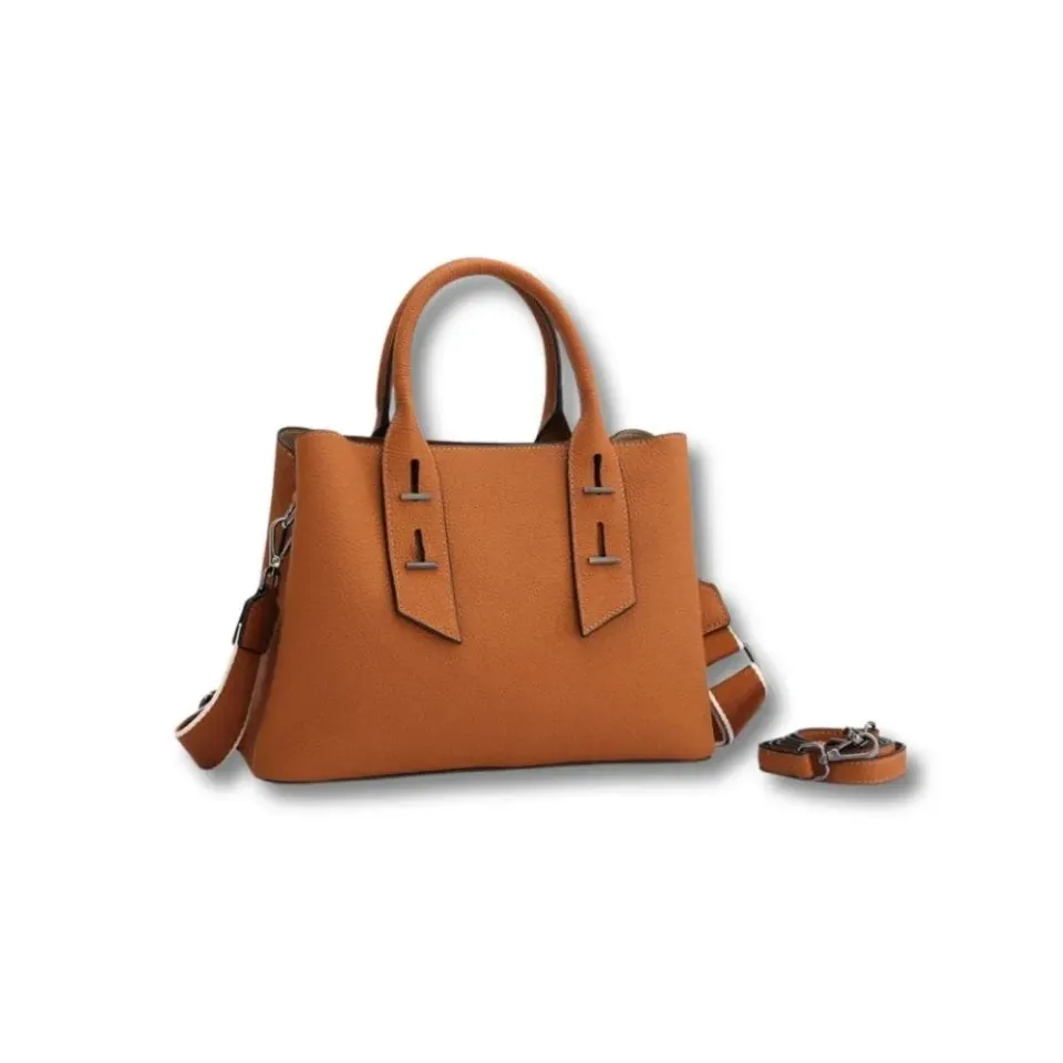 Maison Sacoches Alma sac à main cuir camel