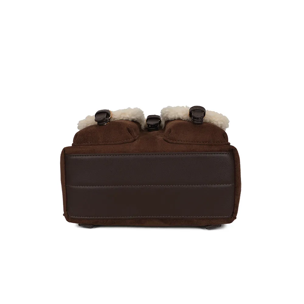 Gallantry Paris Le Sherpa sac à main coffee effet mouton